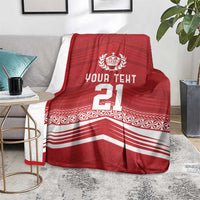 Custom Pacific Rugby Spirit Blanket Tonga Ngatu Pride Red Edition LT9 - Polynesian Pride