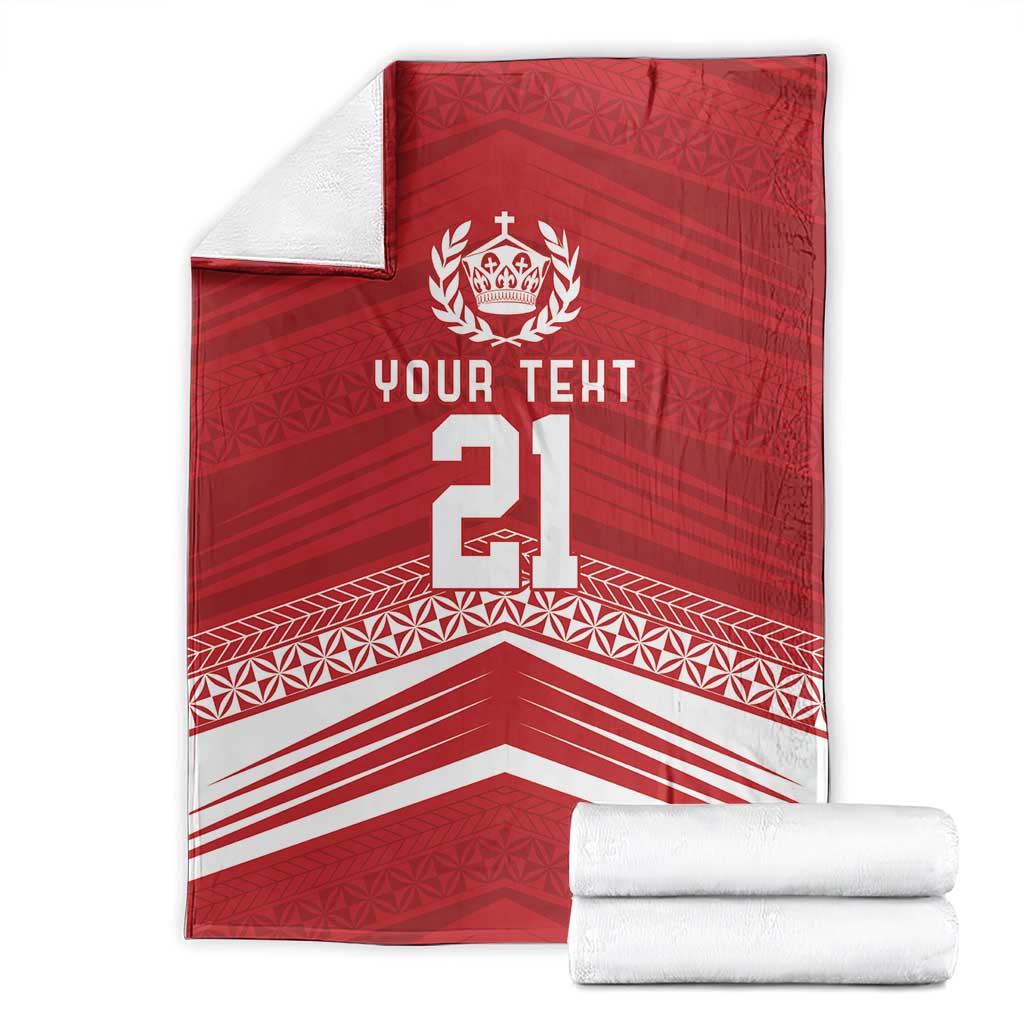 Custom Pacific Rugby Spirit Blanket Tonga Ngatu Pride Red Edition LT9 - Polynesian Pride