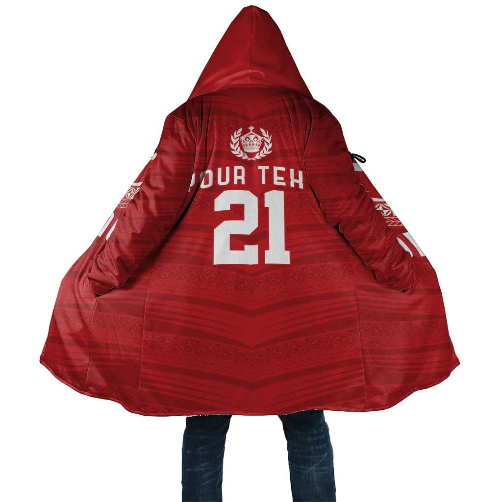 Custom Pacific Rugby Spirit Cloak Tonga Ngatu Pride Red Edition LT9 Unisex Red - Polynesian Pride