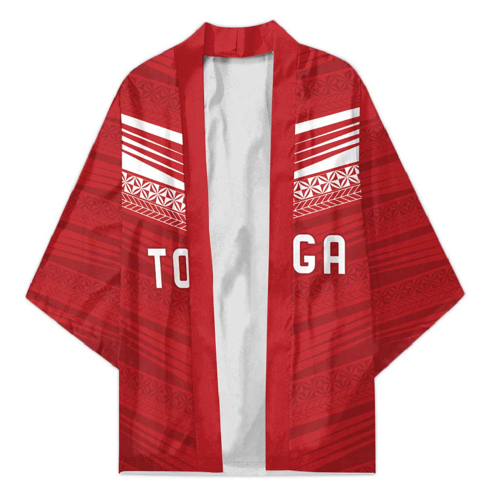 Custom Pacific Rugby Spirit Kimono Tonga Ngatu Pride Red Edition LT9 Unisex Red - Polynesian Pride
