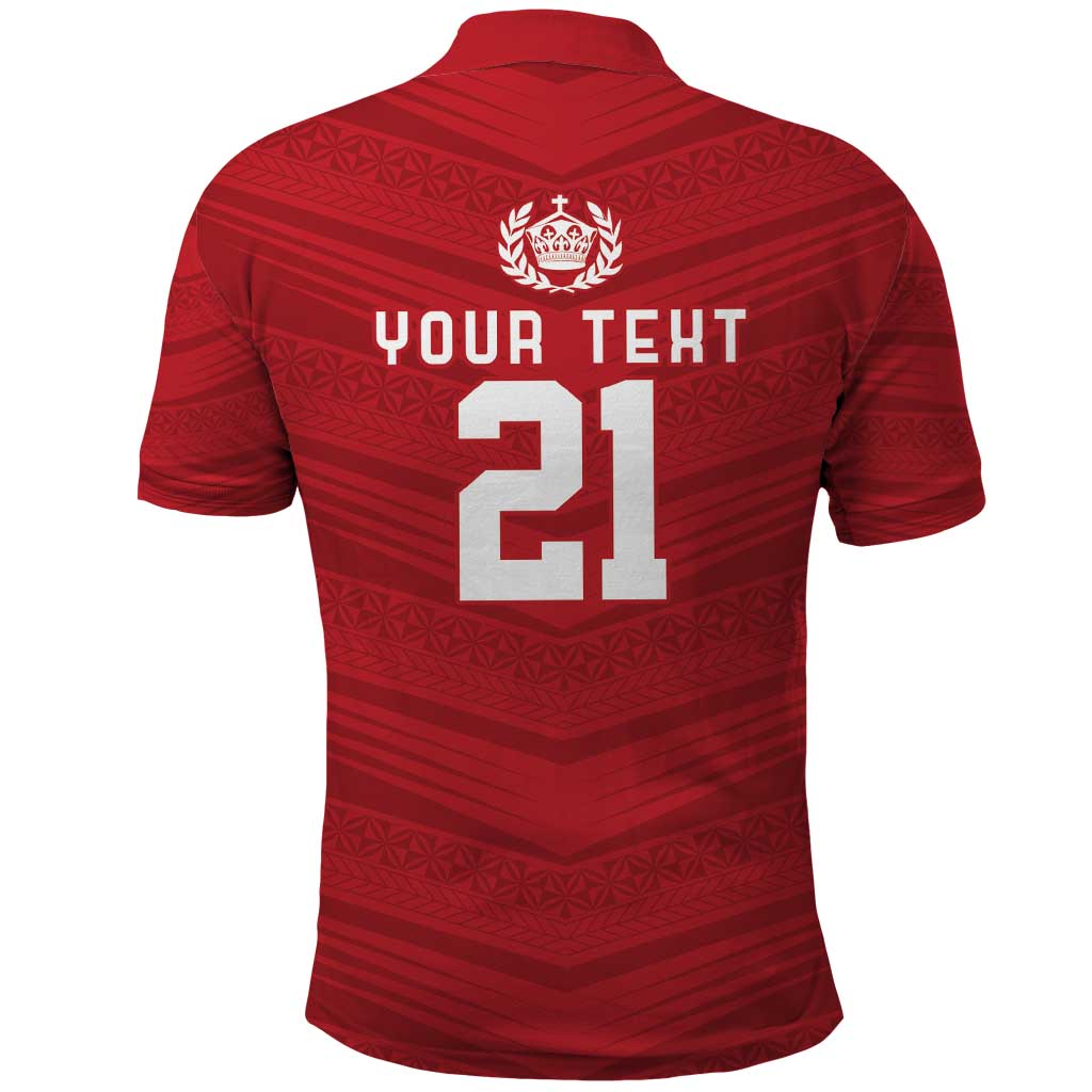 Custom Pacific Rugby Spirit Polo Shirt Tonga Ngatu Pride Red Edition LT9 - Polynesian Pride