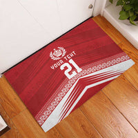 Custom Pacific Rugby Spirit Rubber Doormat Tonga Ngatu Pride Red Edition LT9 - Polynesian Pride
