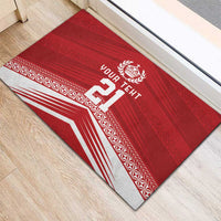 Custom Pacific Rugby Spirit Rubber Doormat Tonga Ngatu Pride Red Edition LT9 - Polynesian Pride