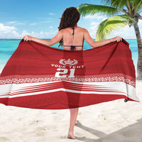 Custom Pacific Rugby Spirit Sarong Tonga Ngatu Pride Red Edition LT9 - Polynesian Pride