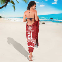 Custom Pacific Rugby Spirit Sarong Tonga Ngatu Pride Red Edition LT9 - Polynesian Pride