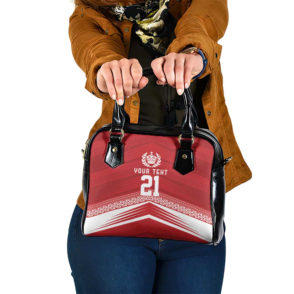 Custom Pacific Rugby Spirit Shoulder Handbag Tonga Ngatu Pride Red Edition LT9 One Size Red - Polynesian Pride