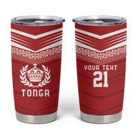 Custom Pacific Rugby Spirit Tumbler Cup Tonga Ngatu Pride Red Edition LT9 Red - Polynesian Pride