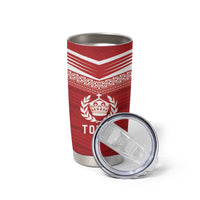 Custom Pacific Rugby Spirit Tumbler Cup Tonga Ngatu Pride Red Edition LT9 - Polynesian Pride