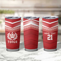 Custom Pacific Rugby Spirit Tumbler Cup Tonga Ngatu Pride Red Edition LT9 - Polynesian Pride