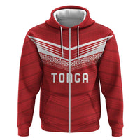 Custom Pacific Rugby Spirit Zip Hoodie Tonga Ngatu Pride Red Edition LT9 Zip Hoodie Red - Polynesian Pride