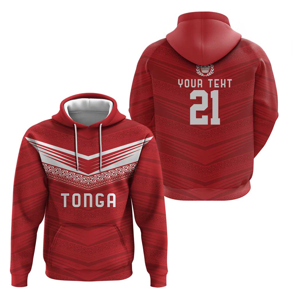Custom Pacific Rugby Spirit Zip Hoodie Tonga Ngatu Pride Red Edition LT9 - Polynesian Pride