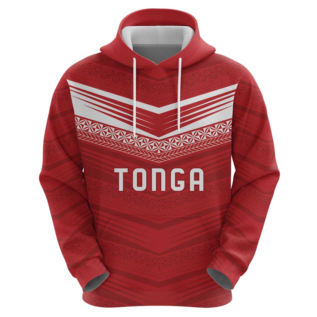Custom Pacific Rugby Spirit Zip Hoodie Tonga Ngatu Pride Red Edition LT9 - Polynesian Pride