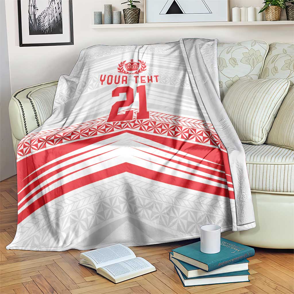 Custom Pacific Rugby Spirit Blanket Tonga Ngatu Pride White Edition LT9 White - Polynesian Pride