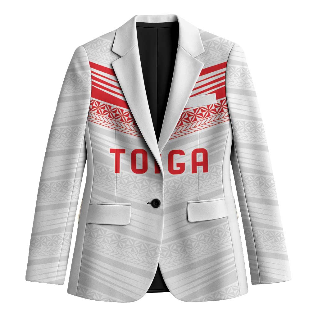 Custom Pacific Rugby Spirit Blazer Tonga Ngatu Pride White Edition LT9 Unisex White - Polynesian Pride