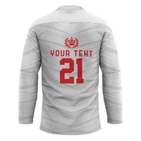 Custom Pacific Rugby Spirit Hockey Jersey Tonga Ngatu Pride White Edition LT9 - Polynesian Pride