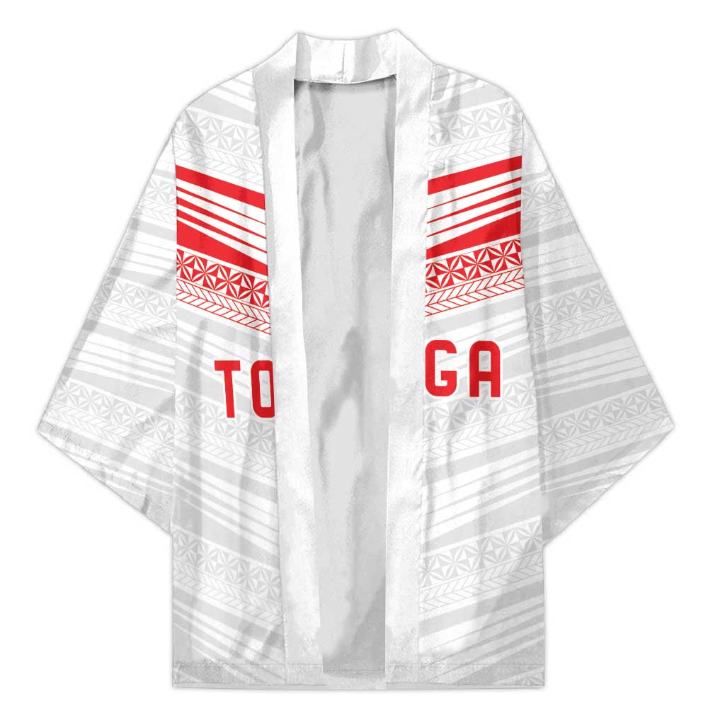 Custom Pacific Rugby Spirit Kimono Tonga Ngatu Pride White Edition LT9 Unisex White - Polynesian Pride