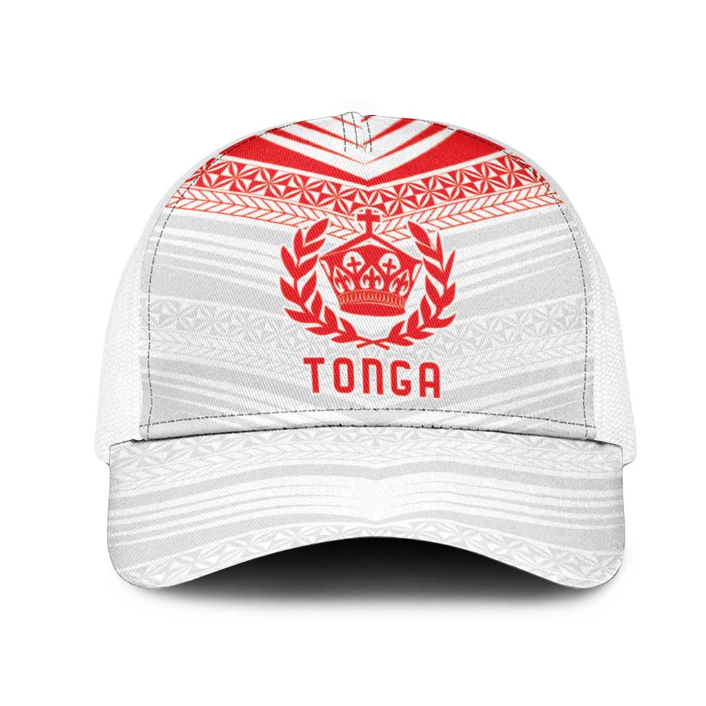 Pacific Rugby Spirit Mesh Trucker Cap Tonga Ngatu Pride White Edition LT9 One Size White White - Polynesian Pride