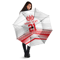 Custom Pacific Rugby Spirit Umbrella Tonga Ngatu Pride White Edition LT9 - Polynesian Pride