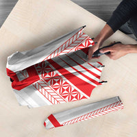 Custom Pacific Rugby Spirit Umbrella Tonga Ngatu Pride White Edition LT9 - Polynesian Pride