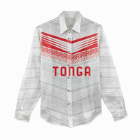 Custom Pacific Rugby Spirit Women Casual Shirt Tonga Ngatu Pride White Edition LT9 - Polynesian Pride