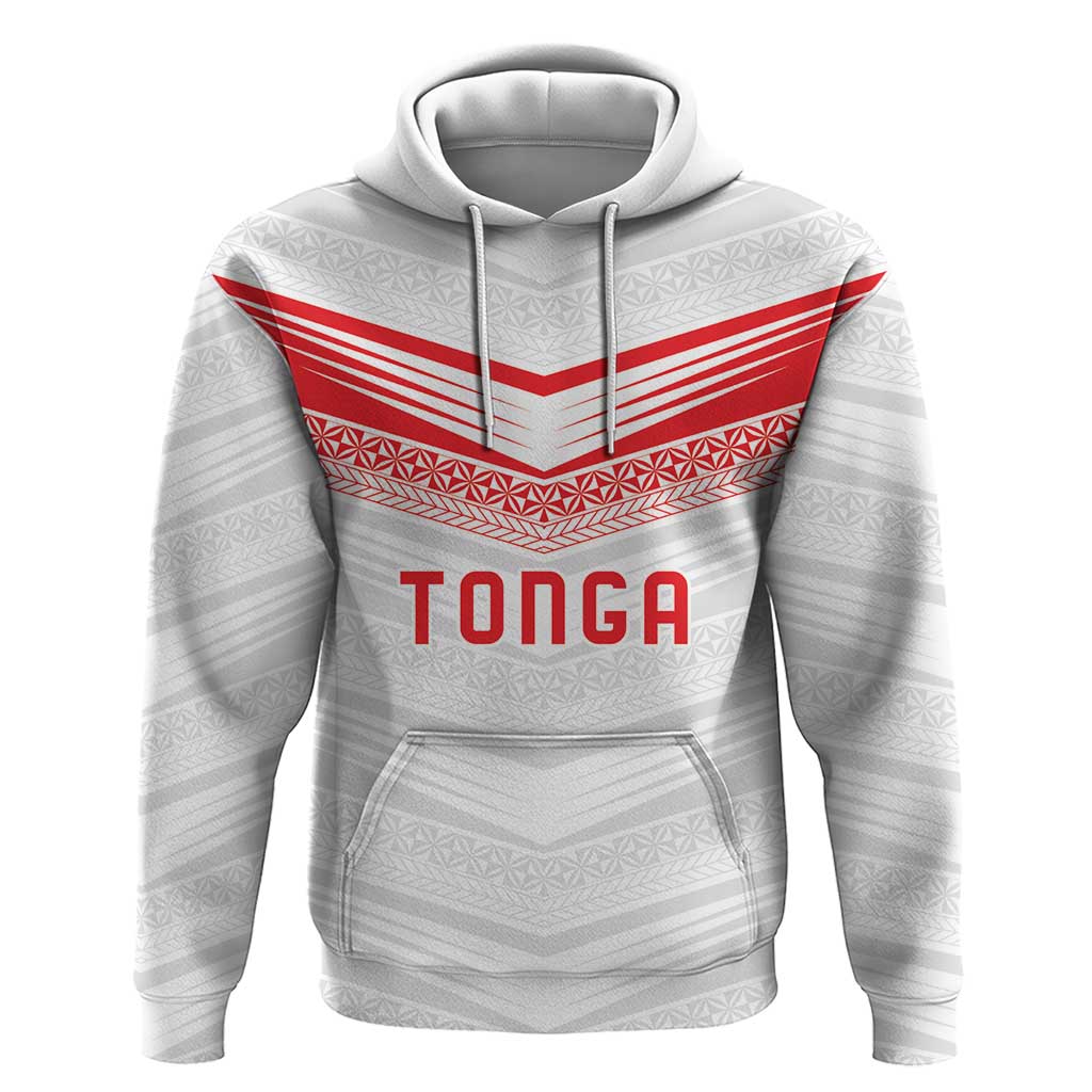 Custom Pacific Rugby Spirit Zip Hoodie Tonga Ngatu Pride White Edition LT9 Pullover Hoodie White - Polynesian Pride