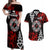 New Zealand Waitangi Day Personalised Couples Matching Off Shoulder Maxi Dress and Hawaiian Shirt Aotearoa Te Ra O Waitangi With Maori Tattoo LT9 Red - Polynesian Pride