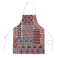 Aotearoa Kowhaiwhai Taniko Patchwork Motifs Apron LT9 Red - Polynesian Pride