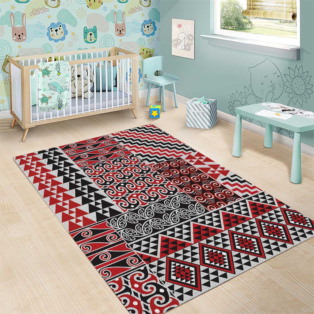 Aotearoa Kowhaiwhai Taniko Patchwork Motifs Area Rug LT9 - Polynesian Pride