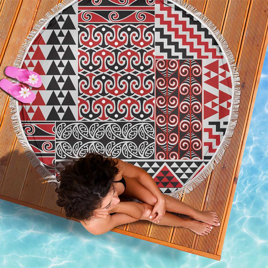 Aotearoa Kowhaiwhai Taniko Patchwork Motifs Beach Blanket LT9 - Polynesian Pride