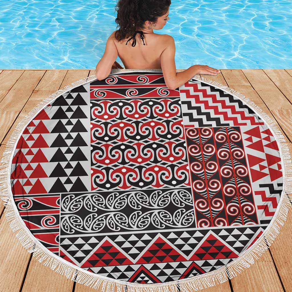 Aotearoa Kowhaiwhai Taniko Patchwork Motifs Beach Blanket LT9 - Polynesian Pride