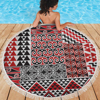 Aotearoa Kowhaiwhai Taniko Patchwork Motifs Beach Blanket LT9 - Polynesian Pride