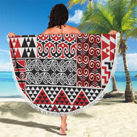 Aotearoa Kowhaiwhai Taniko Patchwork Motifs Beach Blanket LT9 - Polynesian Pride
