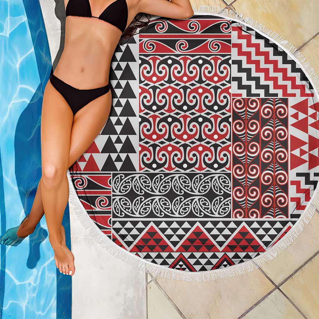 Aotearoa Kowhaiwhai Taniko Patchwork Motifs Beach Blanket LT9 - Polynesian Pride