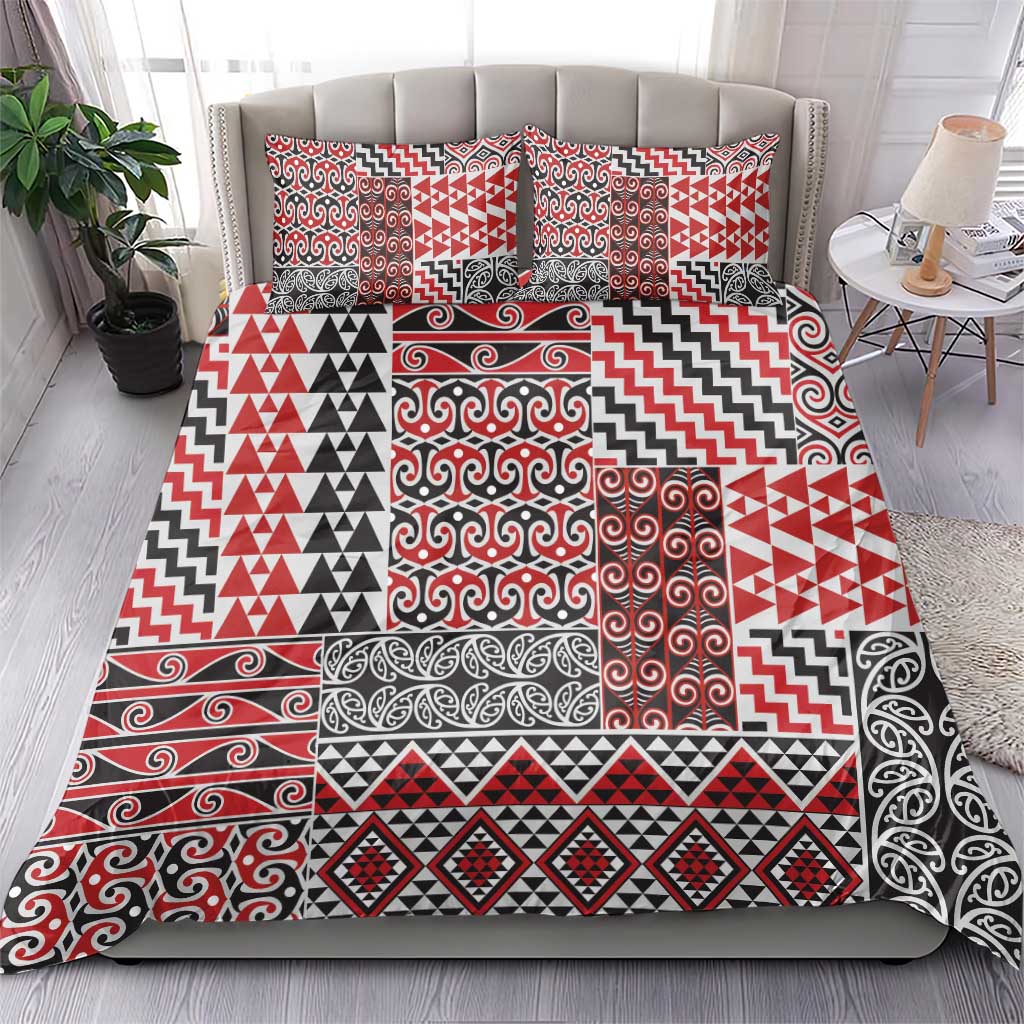 Aotearoa Kowhaiwhai Taniko Patchwork Motifs Bedding Set LT9 - Polynesian Pride