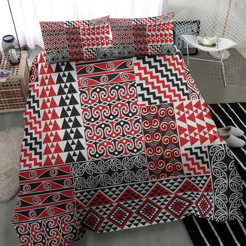 Aotearoa Kowhaiwhai Taniko Patchwork Motifs Bedding Set LT9 - Polynesian Pride