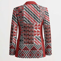 Aotearoa Kowhaiwhai Taniko Patchwork Motifs Blazer LT9 - Polynesian Pride