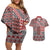 Aotearoa Kowhaiwhai Taniko Patchwork Motifs Couples Matching Off Shoulder Short Dress and Hawaiian Shirt