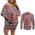 Aotearoa Kowhaiwhai Taniko Patchwork Motifs Couples Matching Off Shoulder Short Dress and Long Sleeve Button Shirt