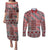 Aotearoa Kowhaiwhai Taniko Patchwork Motifs Couples Matching Puletasi and Long Sleeve Button Shirt