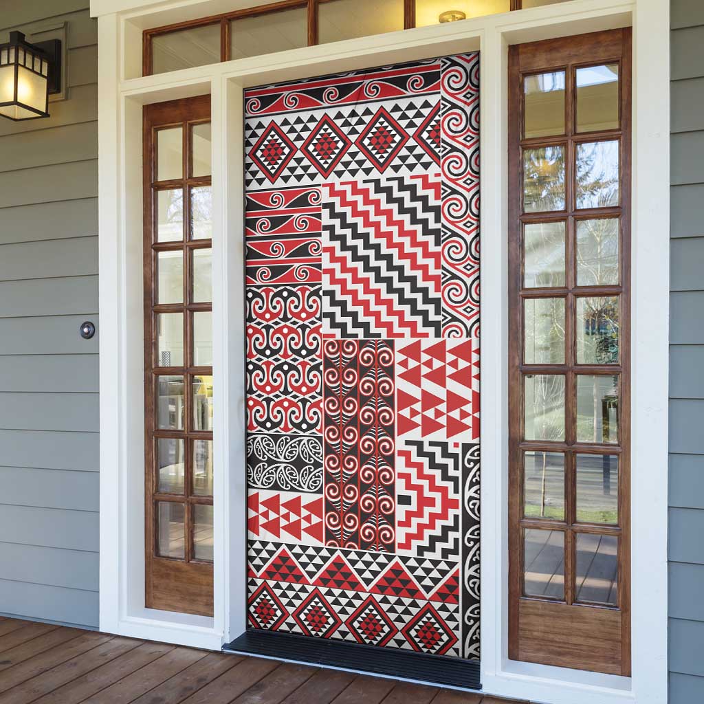 Aotearoa Kowhaiwhai Taniko Patchwork Motifs Door Cover LT9 - Polynesian Pride