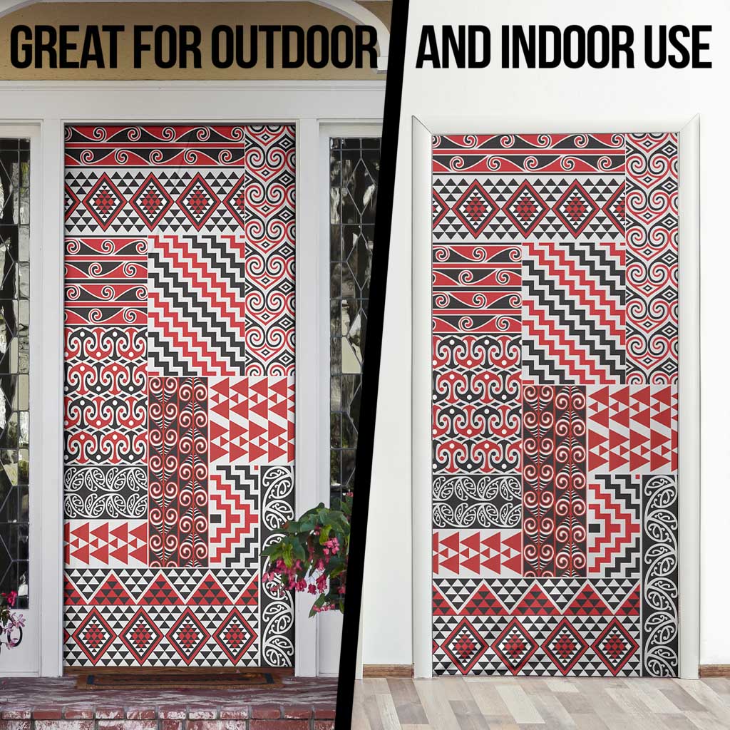 Aotearoa Kowhaiwhai Taniko Patchwork Motifs Door Cover LT9 - Polynesian Pride