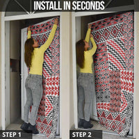 Aotearoa Kowhaiwhai Taniko Patchwork Motifs Door Cover LT9 - Polynesian Pride