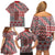 Aotearoa Kowhaiwhai Taniko Patchwork Motifs Family Matching Off Shoulder Short Dress and Hawaiian Shirt