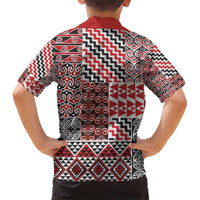 Aotearoa Kowhaiwhai Taniko Patchwork Motifs Kid Hawaiian Shirt LT9 - Polynesian Pride