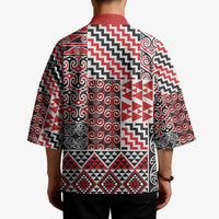 Aotearoa Kowhaiwhai Taniko Patchwork Motifs Kimono LT9 - Polynesian Pride