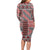 Aotearoa Kowhaiwhai Taniko Patchwork Motifs Long Sleeve Bodycon Dress