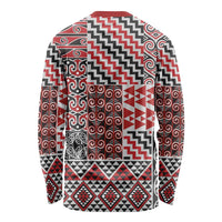 Aotearoa Kowhaiwhai Taniko Patchwork Motifs Long Sleeve Shirt LT9 - Polynesian Pride
