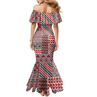 Aotearoa Kowhaiwhai Taniko Patchwork Motifs Mermaid Dress LT9 - Polynesian Pride