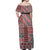 Aotearoa Kowhaiwhai Taniko Patchwork Motifs Off Shoulder Maxi Dress