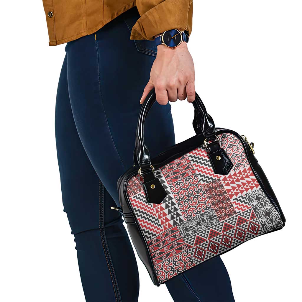Aotearoa Kowhaiwhai Taniko Patchwork Motifs Shoulder Handbag LT9 - Polynesian Pride